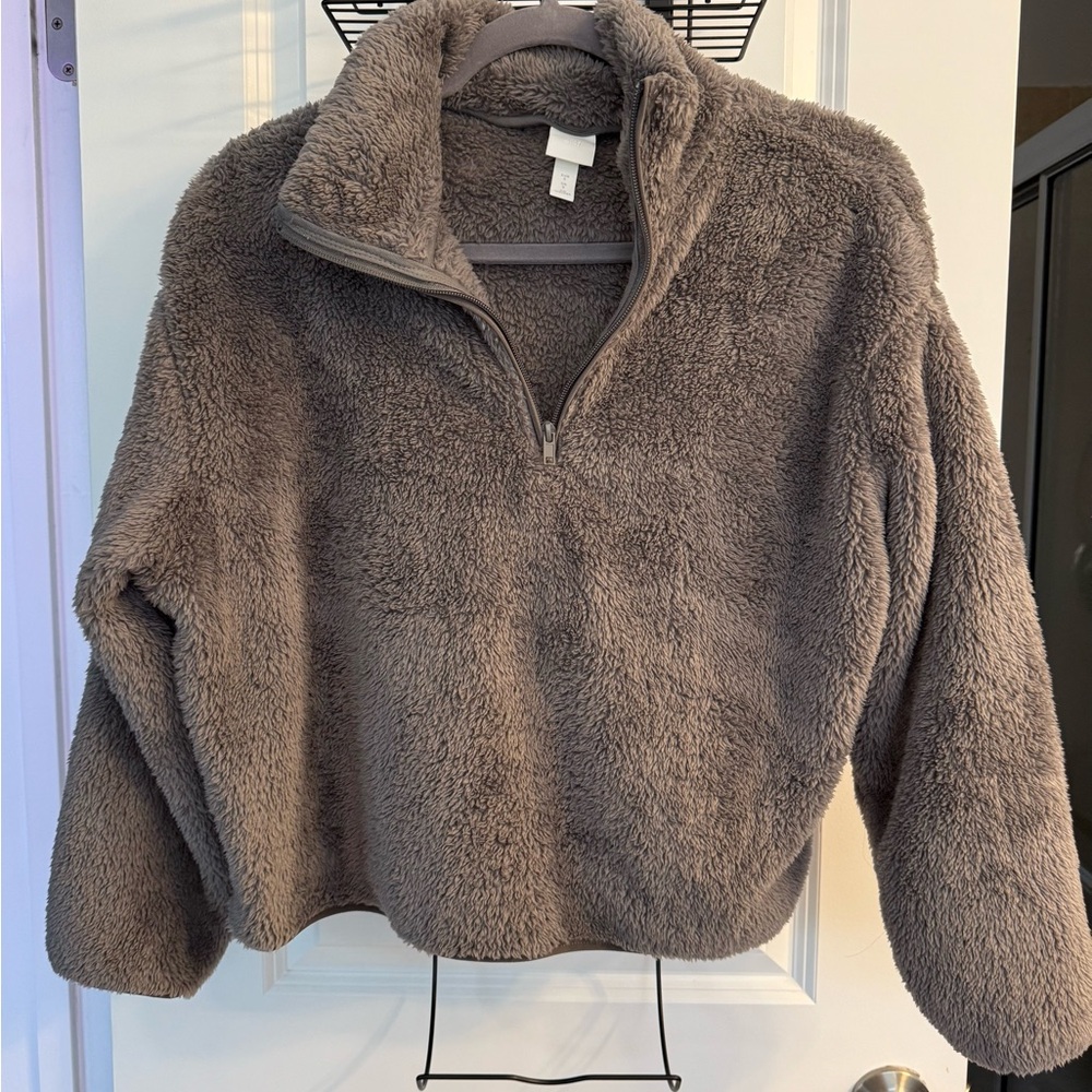 Cozy Gray Fleece Women's Sweater